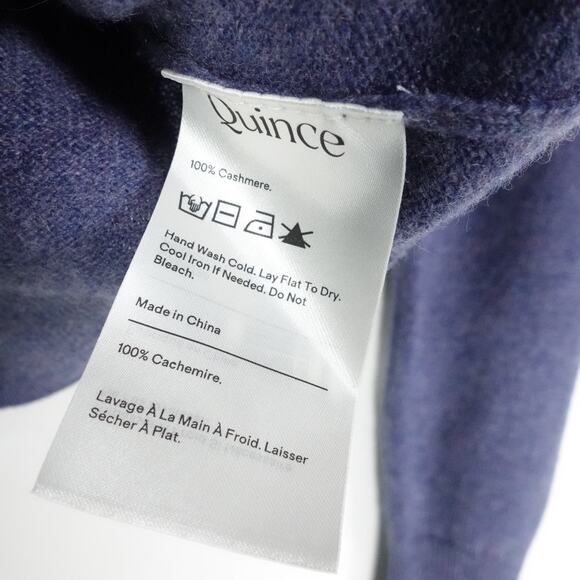 New Quince Women’s XS Mongolian Cashmere Crewneck Sweater Pullover Storm Blue - Picture 6 of 10